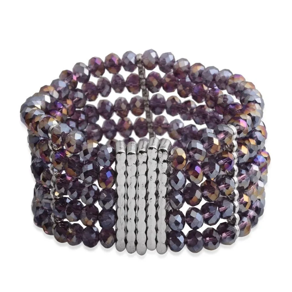 Bracelet Simulated Amethyst Set of 2